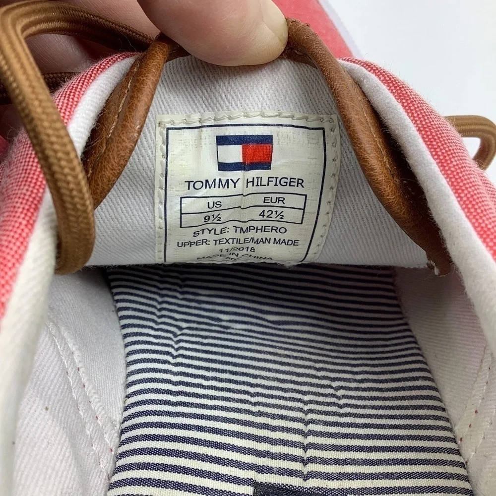 Tommy Hilfiger Phero TMPHERO Mens Pink Canvas Low Top Designer Sneaker Shoes 9.5